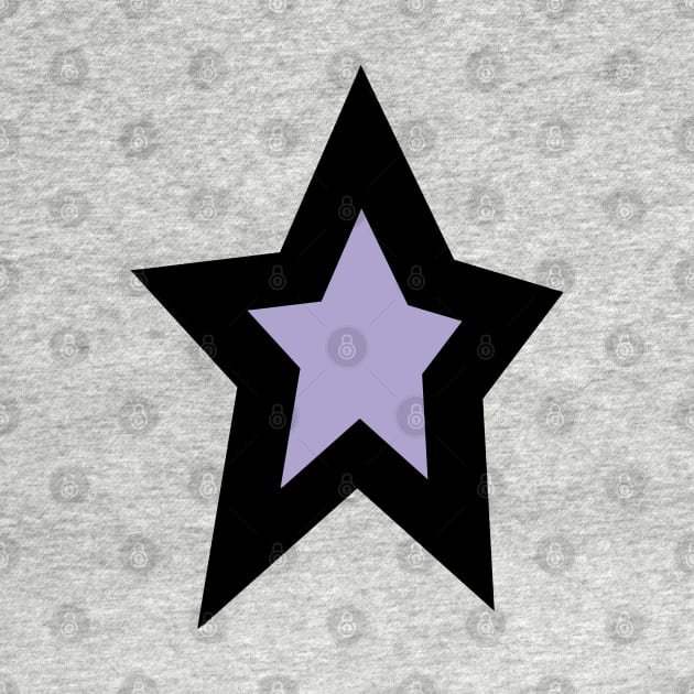 Purple Lavender Star Thick Black Line by ellenhenryart